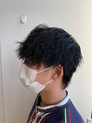 パーマ メンズ 韓国風ハッシュカット 似合わせレイヤー池袋のヘアスタイル