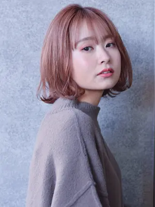 ミディアム カラー クスノキ ヤスタカのヘアスタイル