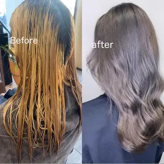 セミロング カラー 川上 麻梨阿のヘアスタイル