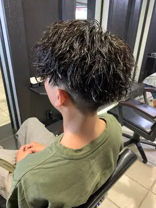 ミディアム メンズ メンズパーマ/難波/ 心斎橋　室園亮佑のヘアスタイル
