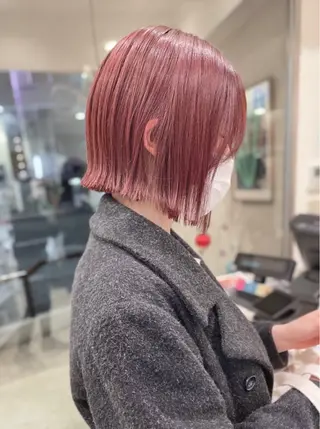 ショート カラー 縮毛矯正ボブ/ 髪質改善/カットのヘアスタイル