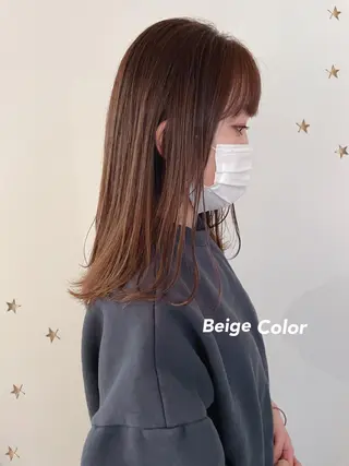 ミディアム カラー 市川 千夏のヘアスタイル