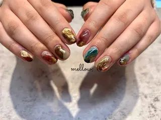 ネイル mellow:ｸﾙﾐ ﹡˖˟༝🎀˖˟ ༝のネイルデザイン