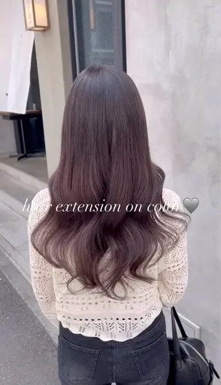 ロング カラー 赤み消し透明感カラー オオヤマのヘアスタイル