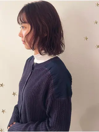 ミディアム パーマ 市川 千夏のヘアスタイル