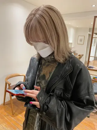 ミディアム 小顔レイヤー×コンパ クトボブ/林隆平のヘアスタイル