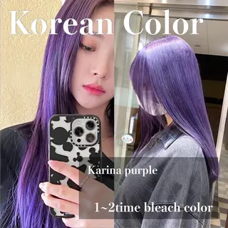 ミディアム カラー 🤍ハイトーンカラー 緒方 柚衣🤍のヘアスタイル