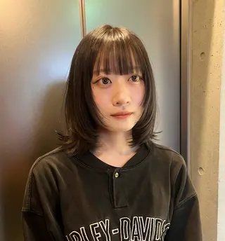 セミロング カラー 柔め透明感血色カラー 暖色/レイヤー/ゆいのヘアスタイル