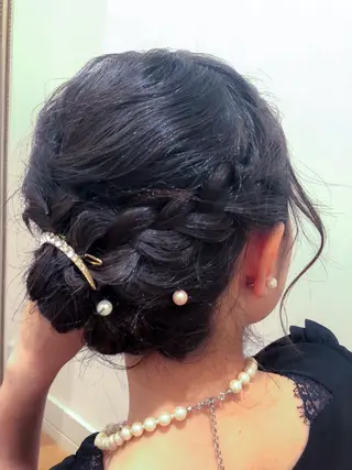 ミディアム ヘアアレンジ レイヤー×ヘッドスパ *保田遥*のヘアスタイル