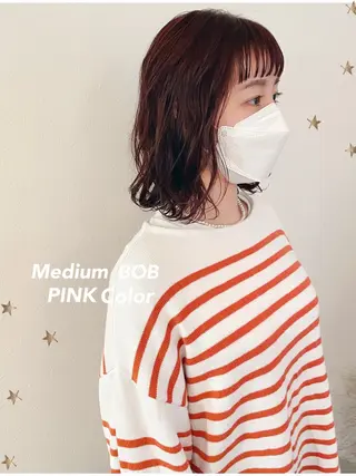 ミディアム カラー 市川 千夏のヘアスタイル