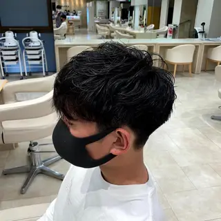 ショート メンズ 湘南/メンズパーマ/ ハイライト/ユチカのヘアスタイル