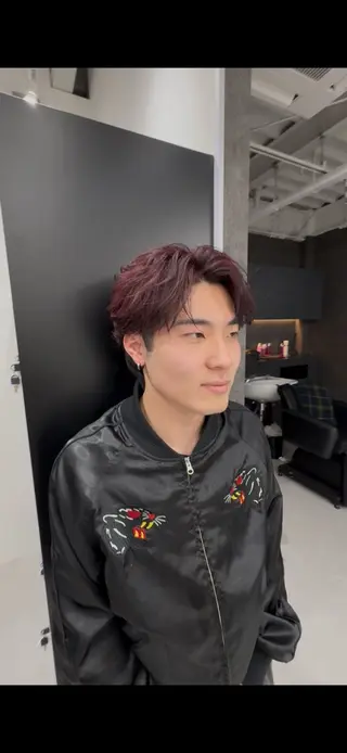 カラー パーマ 大森 廉のヘアスタイル