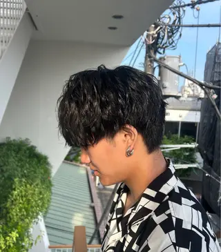 カラー パーマ メンズ カズキ🌼曲がる 縮毛矯正のヘアスタイル