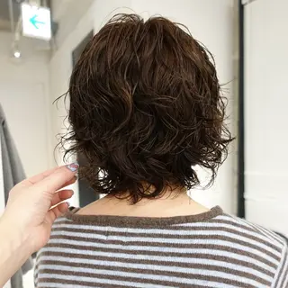 ショート カラー パーマ ヘアアレンジ 🌐サトウ リョウ🌐のヘアスタイル