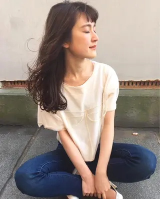 ロング カラー 奥秋 理紗　sai xのヘアスタイル