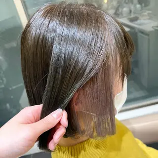 ミディアム 三箇島陽香/髪質改善 クロスパーマ縮毛矯正のヘアスタイル