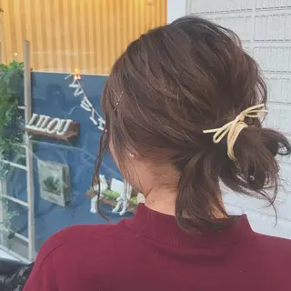 ミディアム ヘアアレンジ 愛されヘア/ 暖色カラー/まいこのヘアスタイル