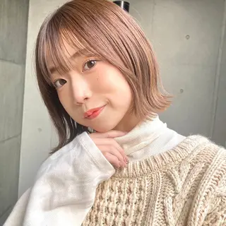 ミディアム 暖色/艶髪/ボブ/ ショート/Ayaのヘアスタイル