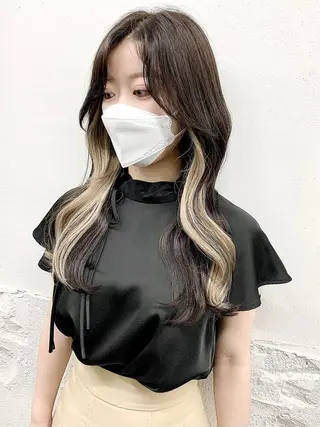ロング カラー 盛れる顔周りカット ♥️韓国ヘア"ちぇるのヘアスタイル