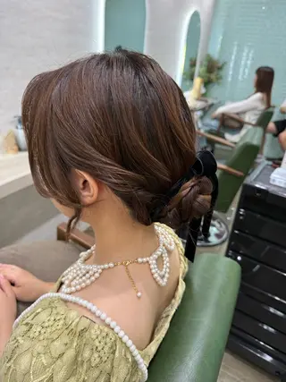 ミディアム ヘアアレンジ 縮毛矯正/ /関内/あべももこのヘアスタイル