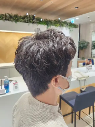 メンズ パーマ 💜艶髪カラー💜 🎶富川美希🎶のヘアスタイル