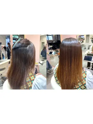 セミロング 大宮🤍縮毛矯正 レイヤー🪽なるのヘアスタイル