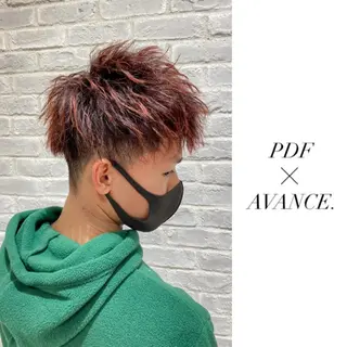 ショート カラー パーマ メンズ AVANCE.難波 店長 松元のヘアスタイル