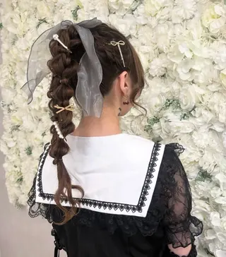 ロング ヘアアレンジ ベルグロー 原宿👸のヘアスタイル