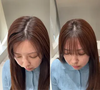 ロング 縮毛矯正クロスパーマ 益子達也のヘアスタイル