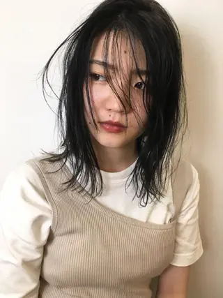 ミディアム カラー 坂上 岳のヘアスタイル