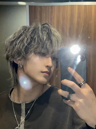ショート カラー パーマ メンズ メンズパーマ特化 ふうきのヘアスタイル
