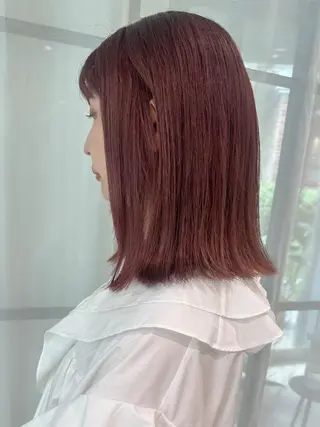 ミディアム 平野恵/透明感カラー ブリーチ/ボブのヘアスタイル