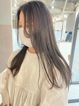 ロング レイヤー べージュ 白石研太のヘアスタイル
