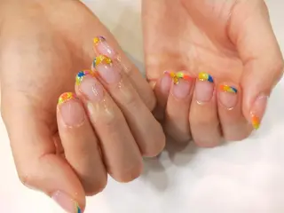 ネイル はばすみれ🎀ﾈｲﾙ 光ﾌｪｲｼｬﾙ ﾍｱのネイルデザイン