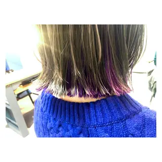 ミディアム カラー 中野 誠子のヘアスタイル