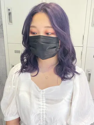 ミディアム カラー パーマ ヘアアレンジ メンズ キッズ ネイル マツエク・マツパ アイブロウ 🎀韓国レイヤー YURINA🎀のヘアスタイル