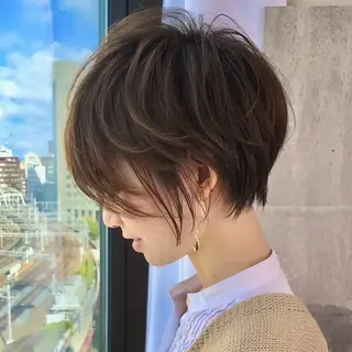 ショート 結べるレイヤーカット /カラー/あさかのヘアスタイル