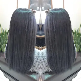 セミロング カラー 青木 茂樹⭐️ 透明感カラーのヘアスタイル