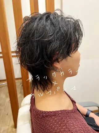 ミディアム パーマ アザマ　ヤスカツ _rosso 川口のヘアスタイル