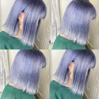ショート カラー ヘアアレンジ TAKUMAブリーチ /切りっぱなし🪽のヘアスタイル