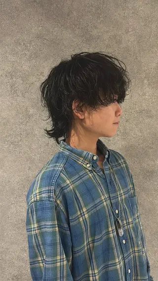 ショート パーマ メンズ りんと/天神/カット モデル募集/艶カラーのヘアスタイル