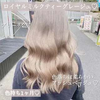 ロング カラー ヘアアレンジ TAKUMAブリーチ /切りっぱなし🪽のヘアスタイル