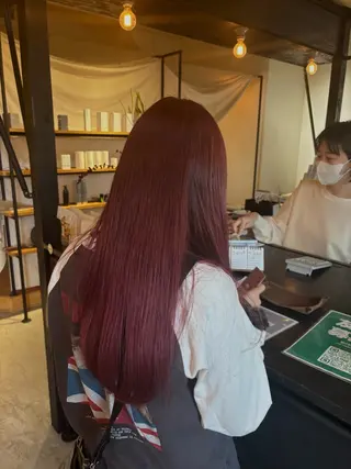 ロング カラー 春モテカラー/うる艶 ストレート/羽菜のヘアスタイル