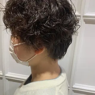 ショート パーマ ヘアアレンジ 髪質改善カラー&TR 縮毛矯正/弱酸性矯正のヘアスタイル