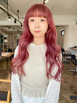 ロング カラー 暖色カラー🍒 ケアブリーチ/akiのヘアスタイル