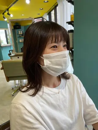 セミロング 末石 智のヘアスタイル
