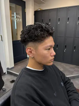 パーマ メンズ スパイキーパーマ 柏NO1 藤本葉のヘアスタイル