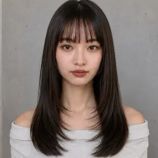 ロング カラー 盛れる顔まわりカット 髪質改善/渋谷/れんのヘアスタイル