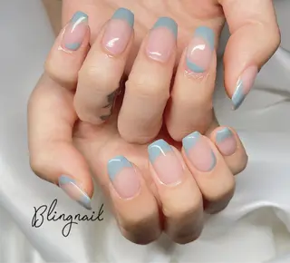 ネイル 23時まで❤︎韓国、 ワンホンネイルのネイルデザイン