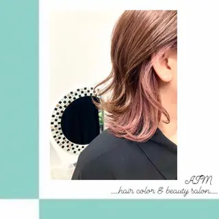 セミロング カラー パーマ ヘアアレンジ 髪質改善✧︎カラー 💎AIM【アイム】のヘアスタイル
